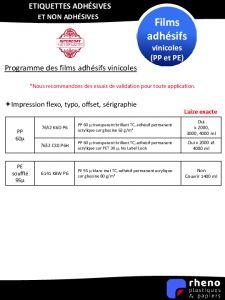 Etiquettes adhsives PP PE vinicoles - Intercoat