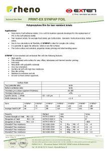 Fiche Technique SYNPAP feuille