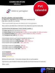 Films en PVC calandr imprimables - RHENO
