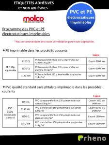 PE et PVC lectrostatiques imprimables - Molco