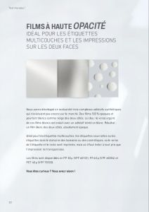 Films de Haute Opacit pour Etiquettes Multicouches - Rheno