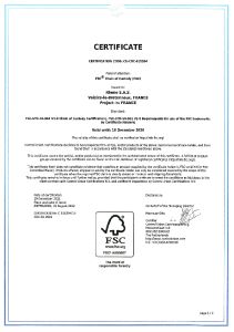 Certificat FSC pour Rheno 2025/2026